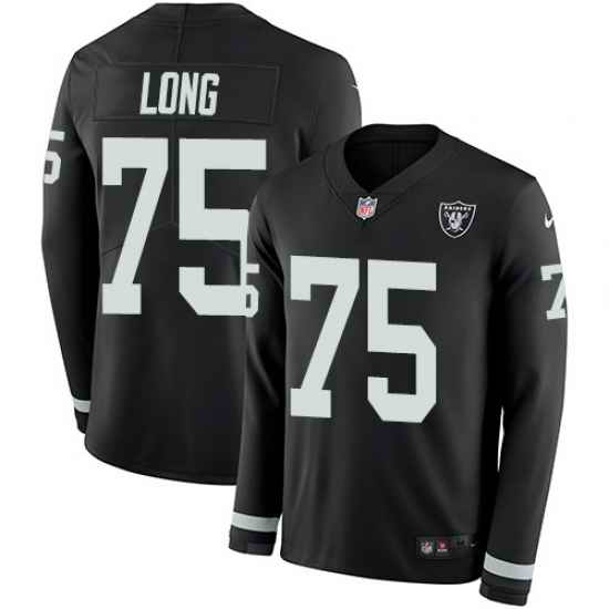 Nike Raiders #75 Howie Long Black Team Color Men Stitched NFL Limited Therma Long Sleeve Jersey